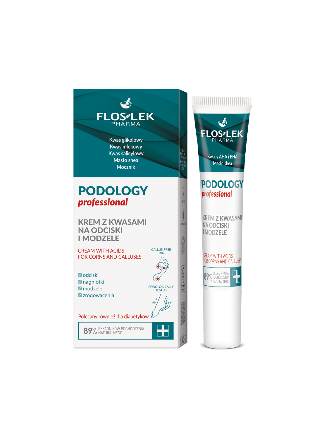 FLOSLEK PODOLOGY Professional hapetega kreem konnasilmadele ja paksenditele, 15ml